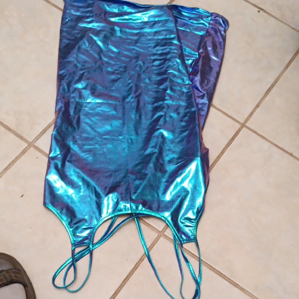 Shiny Blue Metallic Bodysuit